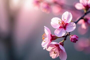 Delicate pink sakura blossoms, intricate branch pattern, elegant, nature illustration, floral pattern
