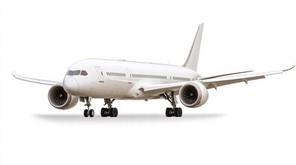 Obraz premium airplane boeing 787 series with white blank livery isolated on white background 
