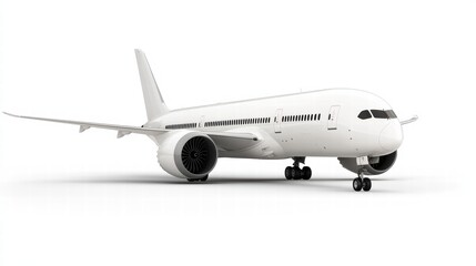Obraz premium airplane boeing 787 series with white blank livery isolated on white background 