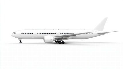 airplane boeing 787 series with white blank livery isolated on white background 