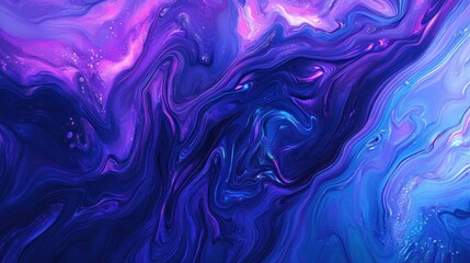 Fototapeta premium Abstract Fluid Acrylic Painting: Swirling Blues and Purples