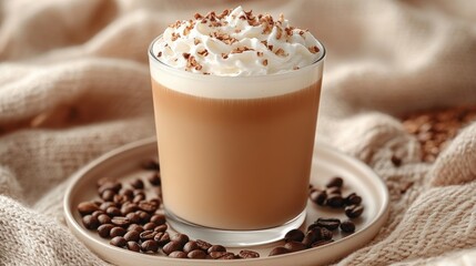 Creamy coffee drink with whipped topping