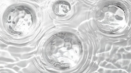 Water Droplets Ripples Clear Surface Abstract Monochrome Design