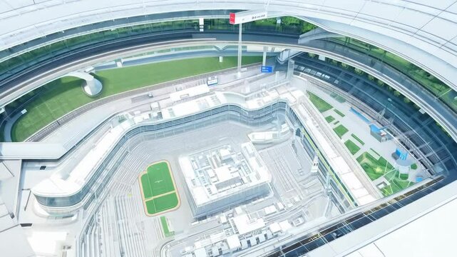 Highly detailed BIM model of a modern metro station and transport hub showcasing transit infrastructure