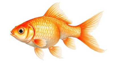 Vibrant orange goldfish swimming gracefully