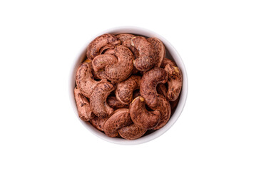 Cashew nuts in shell in bowl