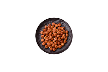 Raw hazelnuts without shells in a bowl