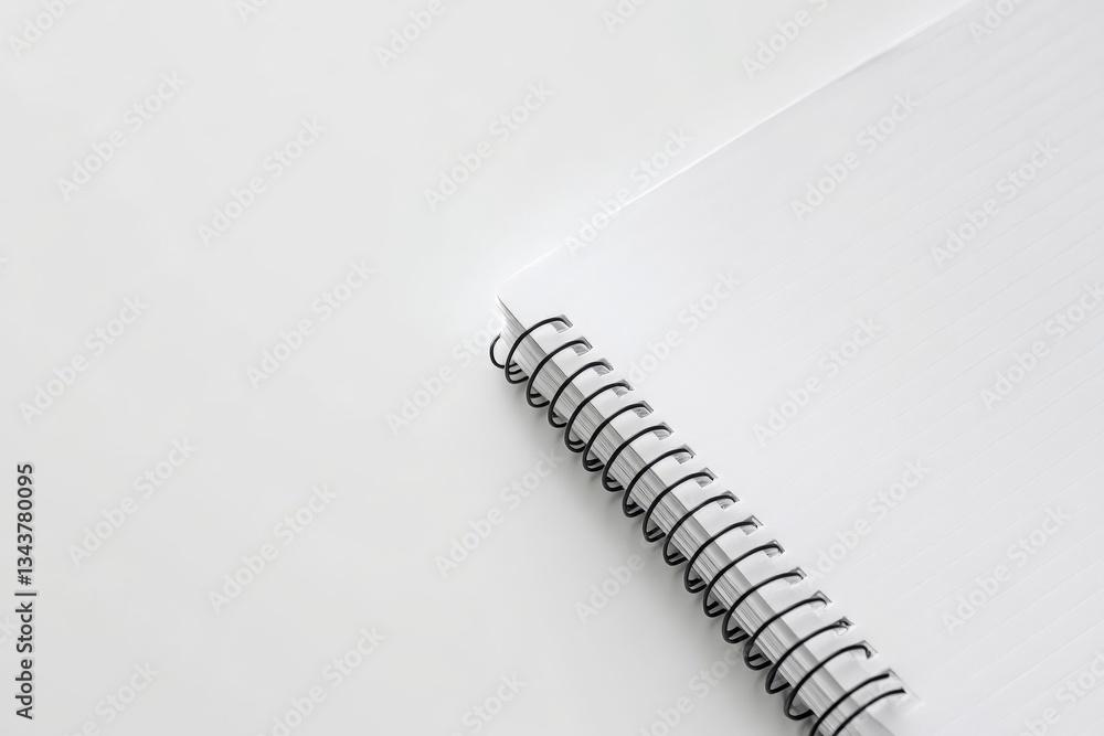 Aufkleber blank notebook resting on a white surface waits to capture ideas for a creative project or personal 