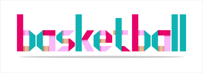 typography BASKETBALL word art illustration, editable text effect, eps file format