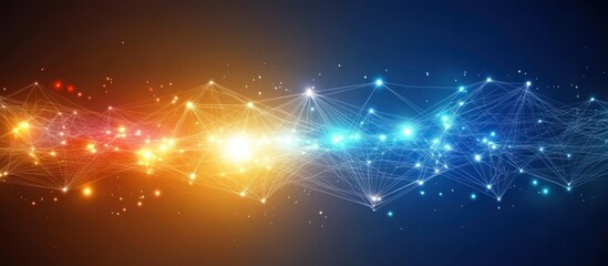 Obraz premium Abstract Network Connection, Digital Data Flow, Technology Background