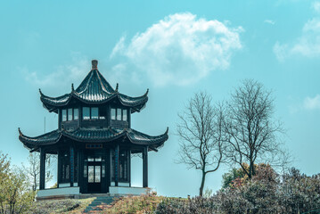 Modern buildings and rural skyscrapers and tourist attractions in China