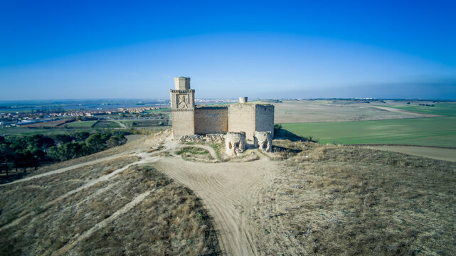 Scenic Drone View of Castillo de Barcience, Castilla la Mancha, Spain