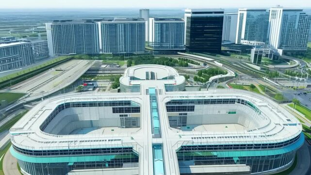 Highly detailed BIM model of a modern metro station and transport hub with integrated transit system