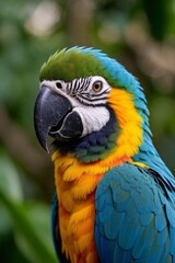 Obraz premium araffy parrot with a colorful plumage sitting on a branch