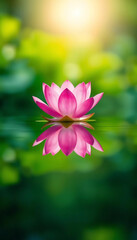 Obraz premium Single Pink Lotus on Water