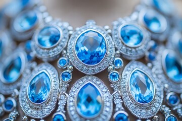 Intricate blue gemstone necklace showcasing craftsmanship and elegance in jewelry design