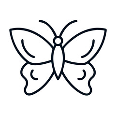 Butterfly Outline Icon on Transparent Background  