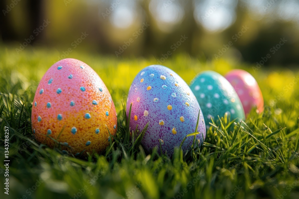 Poster an image showcasing easter chaos with scattered apples and oranges. bright and colorful fruits creat