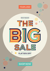Big sale concept in modern typography. Sale banner with creative abstract design.
