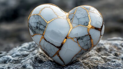 Broken Heart Gold Repair Abstract