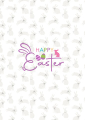 vector illustration of a Ester coloring alphabet Easter 4rabbit ,Art A4 design