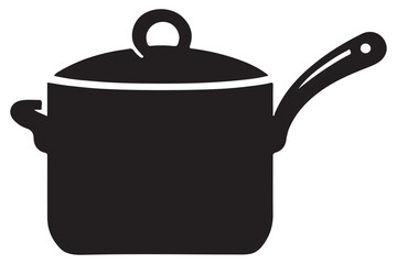 Vector Illustration of Pot Silhouette with Handle for Cooking Needs
