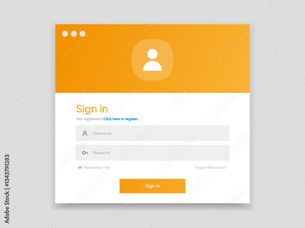 Aufkleber Set of Sign Up and Sign In forms. Registration and login forms page. Professional and User-friendly web and UI UX design elements. Modern Sign in and Register page. Username, email and password.
