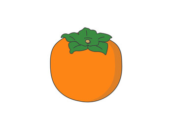 柿, フルーツ, 果物, 秋の果物, オレンジ色, ベクターイラスト, 食材, 甘い, かわいい, シンプルイラスト, おしゃれ, 健康食品, 美容, 栄養, ドライフルーツ, 和菓子, 料理, デザート, スイーツ, ジャム, フルーツアイコン, 飲食店メニュー, スーパー, 果物屋, 農産物, 収穫, 日本の果物, SNSアイコン, 食品パッケージ, キッチン用品, オレンジ, カキ, 食べ物