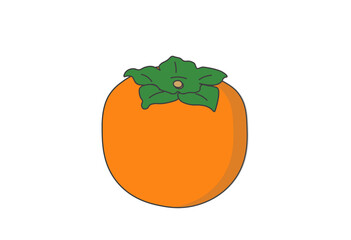 柿, フルーツ, 果物, 秋の果物, オレンジ色, ベクターイラスト, 食材, 甘い, かわいい, シンプルイラスト, おしゃれ, 健康食品, 美容, 栄養, ドライフルーツ, 和菓子, 料理, デザート, スイーツ, ジャム, フルーツアイコン, 飲食店メニュー, スーパー, 果物屋, 農産物, 収穫, 日本の果物, SNSアイコン, 食品パッケージ, キッチン用品, オレンジ, カキ, 食べ物