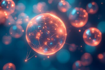 technologia, sieć, przyszłość, cyfrowy świat, komunikacja, innowacja, AI, sztuczna inteligencja, internet, analiza danych, rozwój, futurystyczny, 3D ilustracja, abstrakcja, technologia blockchain, kry
