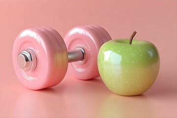 Fototapeta premium zdrowie, fitness, styl życia, siłownia, hantle, zdrowe odżywianie, aktywność fizyczna, sport, wellness, ruch, harmonia, dobre nawyki, fit, balans, energia, motywacja, zdrowe ciało, forma fizyczna, min
