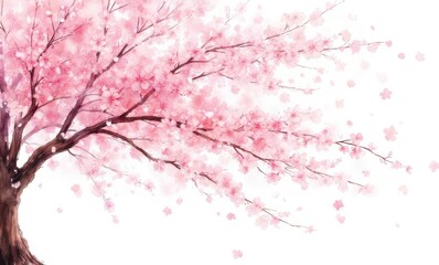 Elegant pink cherry blossom tree