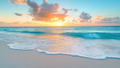 Fototapeta premium Serene Sunset on a Tropical Beach