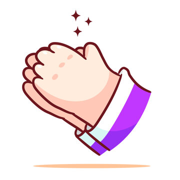 recommend clip art: Praying religion and spirituality concept. Chibi hands  gesture praying. Spiritual blessing vector illustration.
