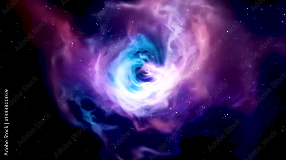 Wall mural colorful nebula with swirling clouds in deep outer space