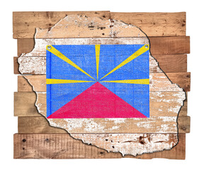 Drapeau sur carte, île de la Réunion 