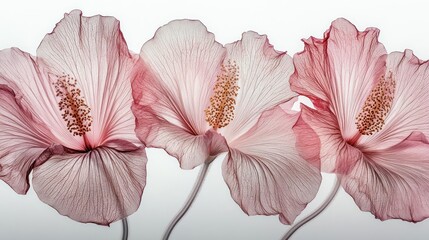 Delicate pastel hibiscus flowers