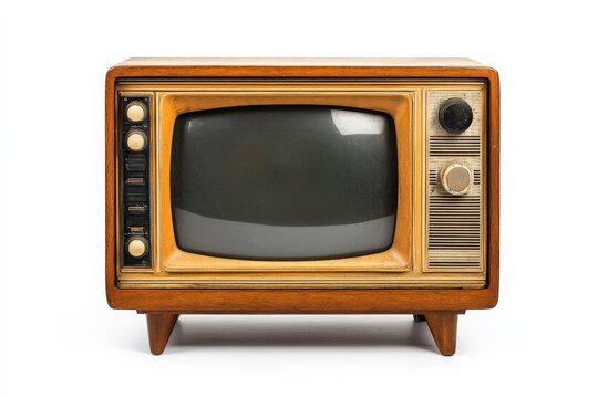 Vintage wooden television set showcasing classic design from the 1960s with knobs and dials for functionality