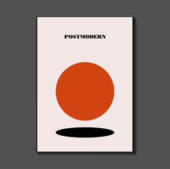 Poster inspired postmodern of vector abstract dynamic symbols with bold geometric shapes, useful for web background, poster art design, magazine front page, hi-tech print, cover artwork.