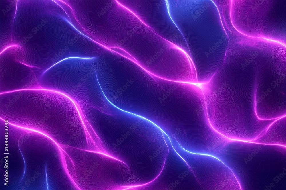 Fototapete colorful abstract light patterns flowing in organic shapes and waveforms in a dark background