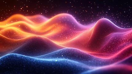 Obraz premium Abstract Colorful Glowing Landscape: A Digital Art Piece