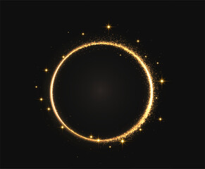 golden swirling sparkle effect with luxurious glowing trails, abstract waves, and shimmering motion. Perfect for holiday cards, invitations, banners, elegant designs, and festive backgrounds. Vector 