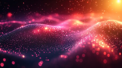 Abstract Glittering Wave: A Symphony of Red and Orange Hues