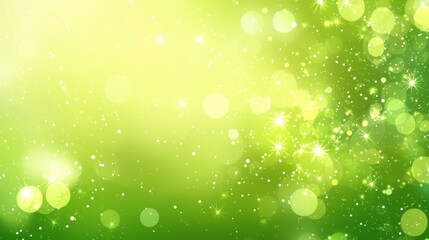 Obraz premium Soft Green Bokeh Background with Sparkling Light Effects