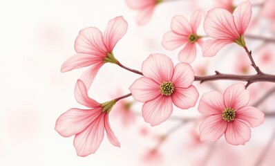Delicate pink dogwood blossoms