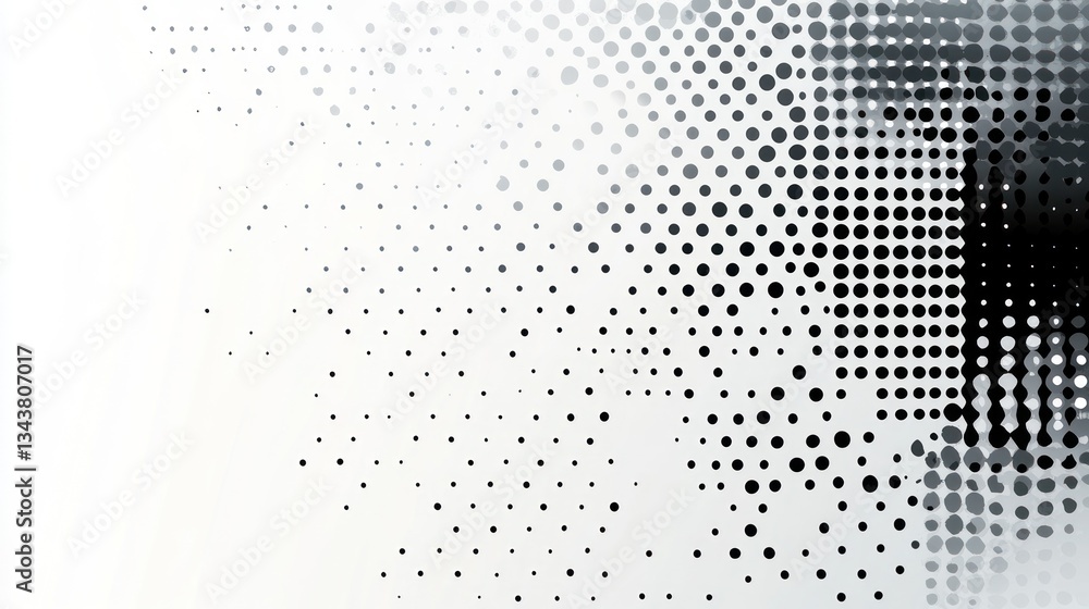 Aufkleber abstract black and white dotted pattern with gradient and texture effects