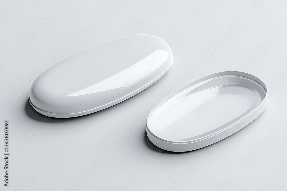 Aufkleber elegant design of a modern, minimalist white container set on a smooth surface showcasing sleek aest