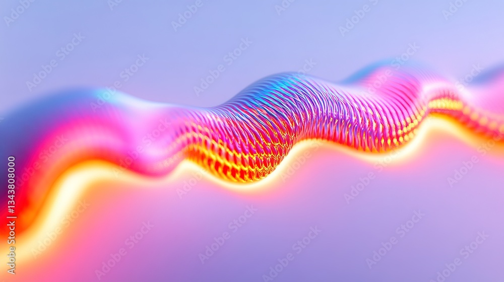 Poster colorful wave pattern creating a mesmerizing visual experience with light
