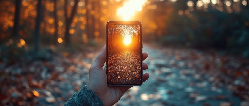 Close-up of a woman using a smartphone in a modern office with natural lighting and minimal design for searching online and browsing social networks - Powered by Adobe