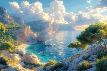 Cape Formentor Panoramic View Mallorca Coastal Cliffs Azure Sea